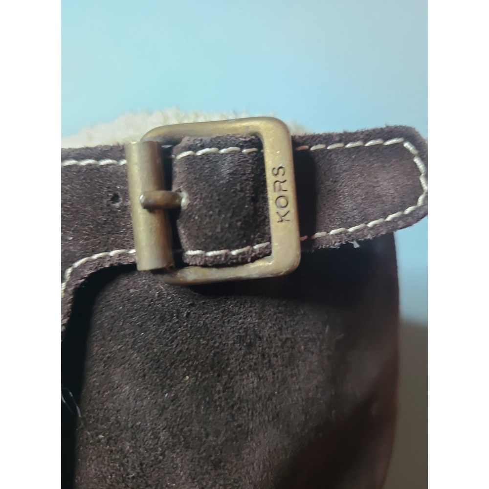 KORS Michael Kors Made in Italy Brown Suede Winter Fur Wedge‎ Boots US 10/ EU 40 - Picture 4 of 14